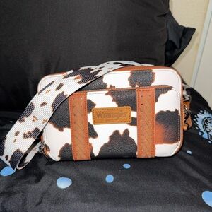 Wrangler Cow Print Belt Bag - Black and Brown